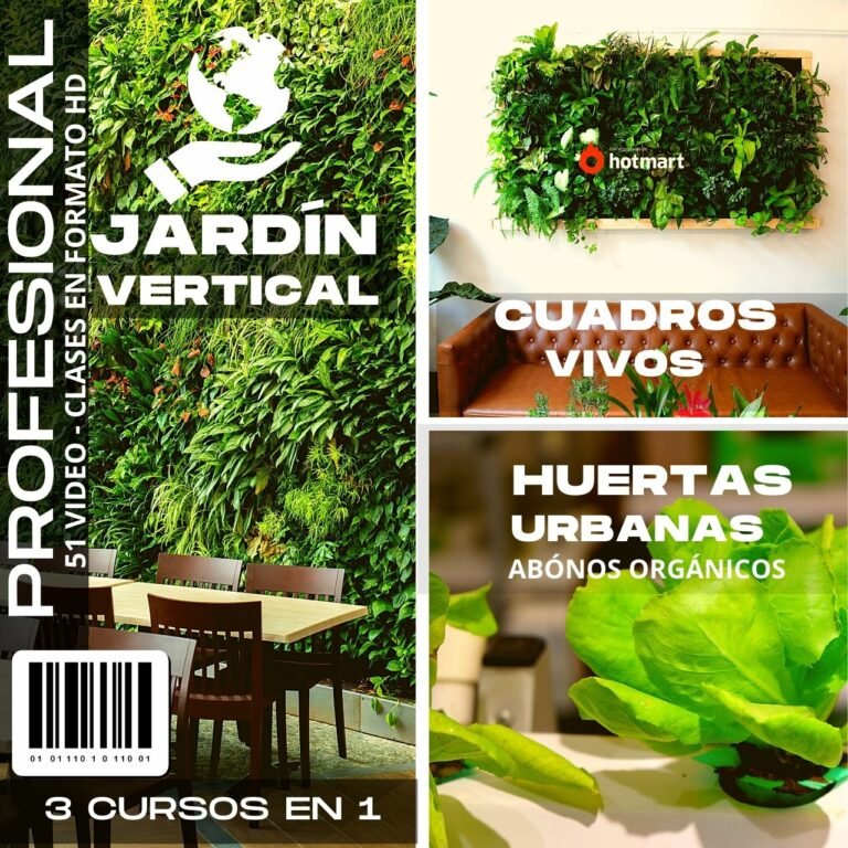 3 Poderosos alucinantes Cursos en 1: Jardín Vertical Profesional,Cuadros Vivos y Huertas Verticales